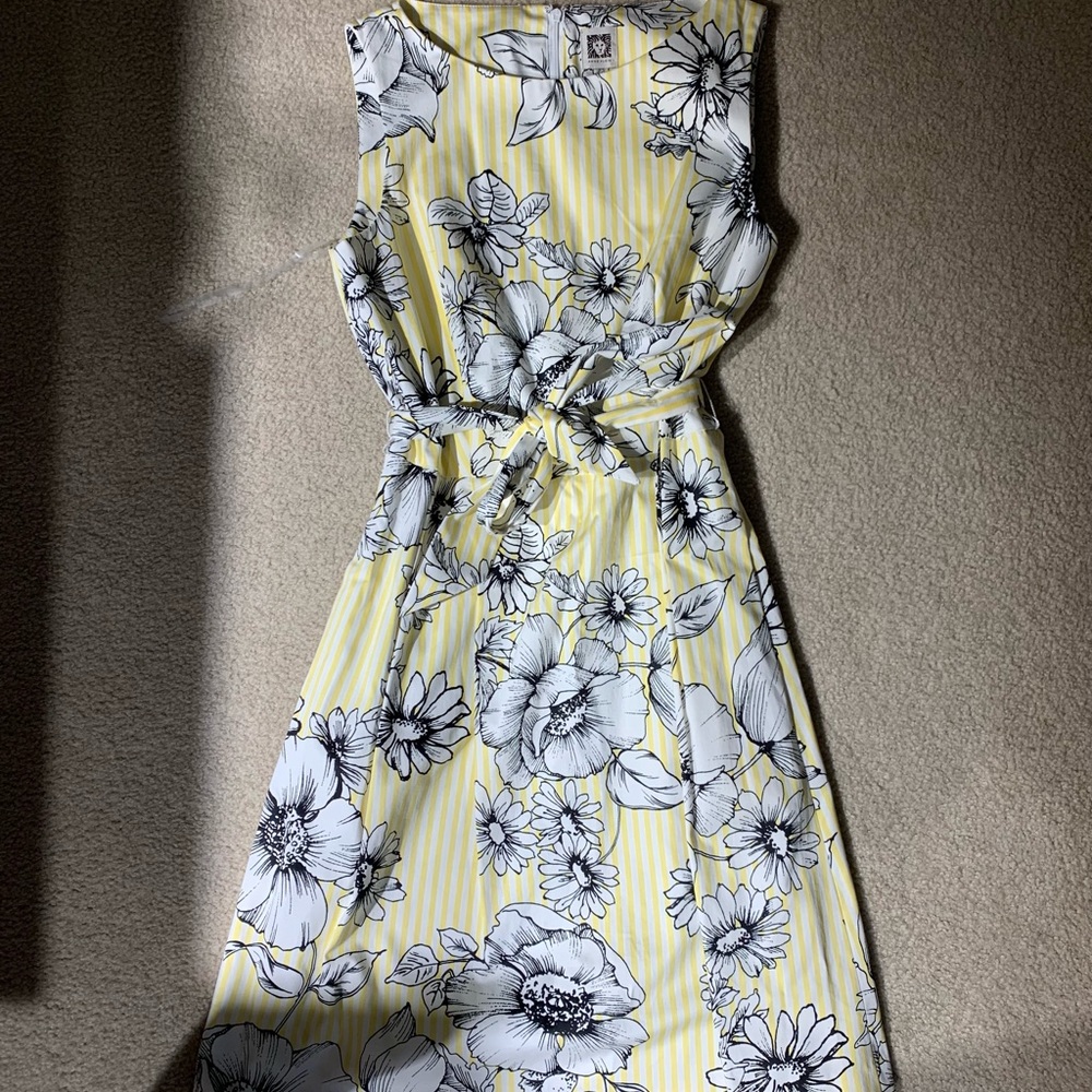 Anne Klein Yellow Floral Dress